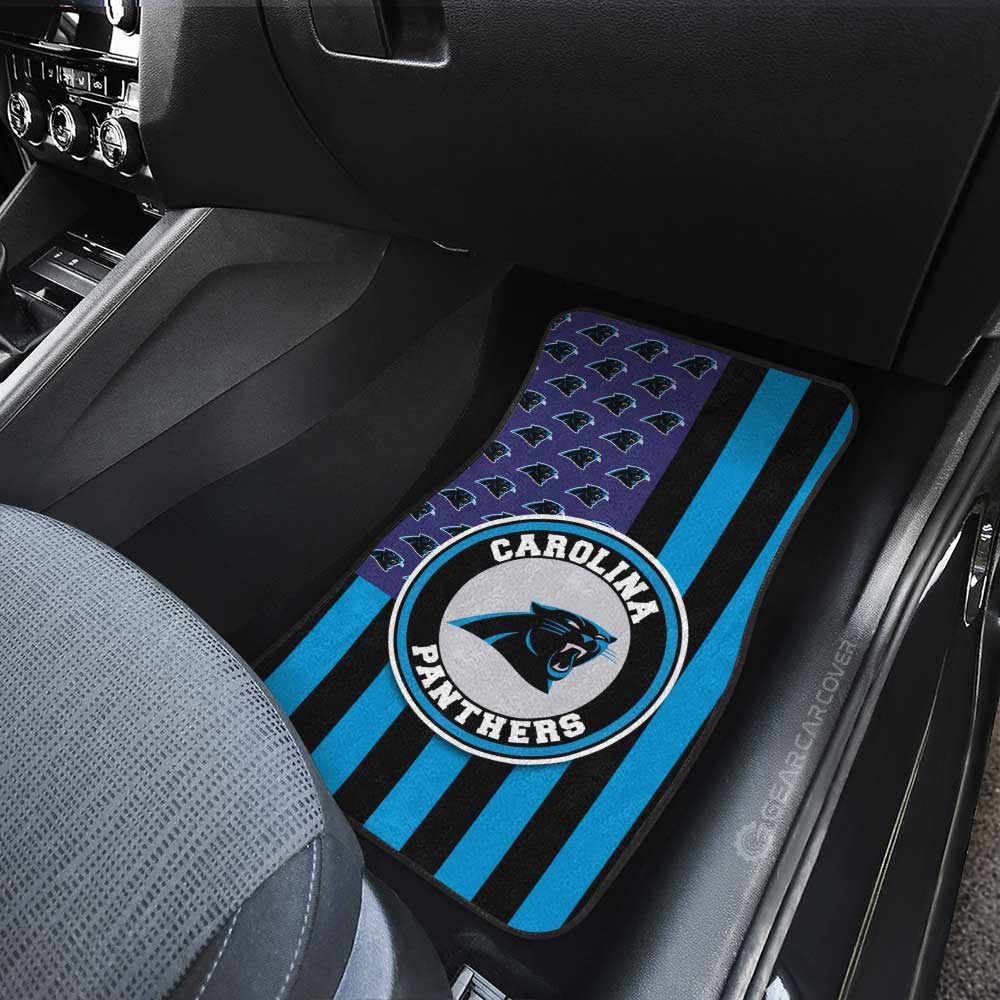 Carolina Panthers Car Floor Mats Custom US Flag Style - Gearcarcover - 3