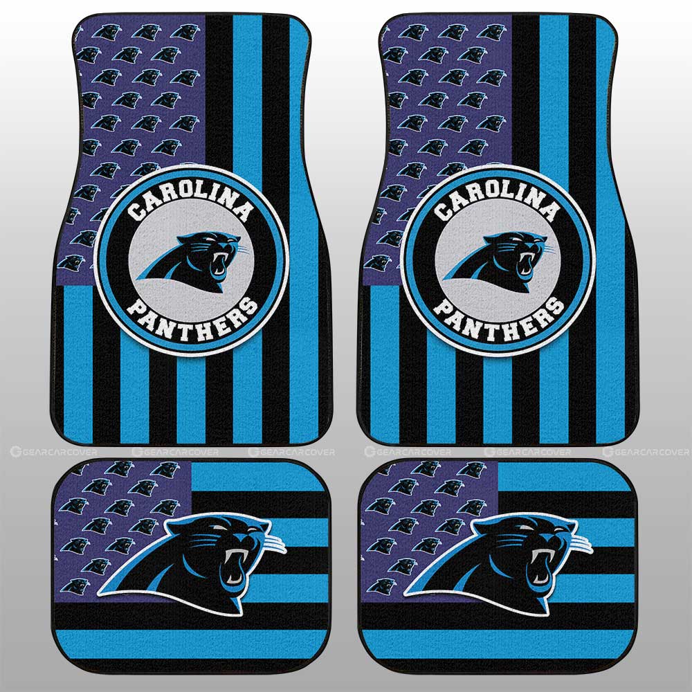 Carolina Panthers Car Floor Mats Custom US Flag Style - Gearcarcover - 1