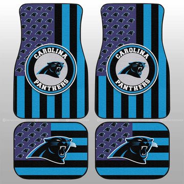 Carolina Panthers Car Floor Mats Custom US Flag Style - Gearcarcover - 1