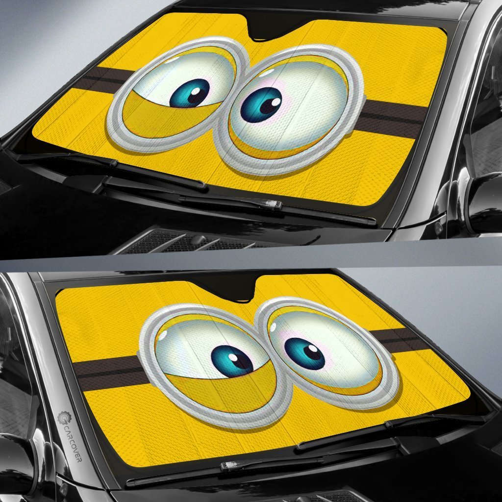 Cartoon Blue Eyes Car Sunshade Custom Minions Eyes Cartoon Car Accessories Car Windshield - Gearcarcover - 2