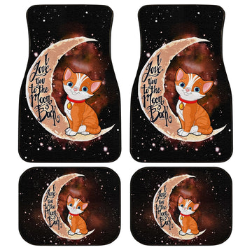 Cat Car Floor Mats I Love You To The Moon And Back Gift Idea For Cat Lovers - Gearcarcover - 1