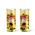 Cat Sunflower Custom Tall Glitter Tumbler - Gearcarcover - 1