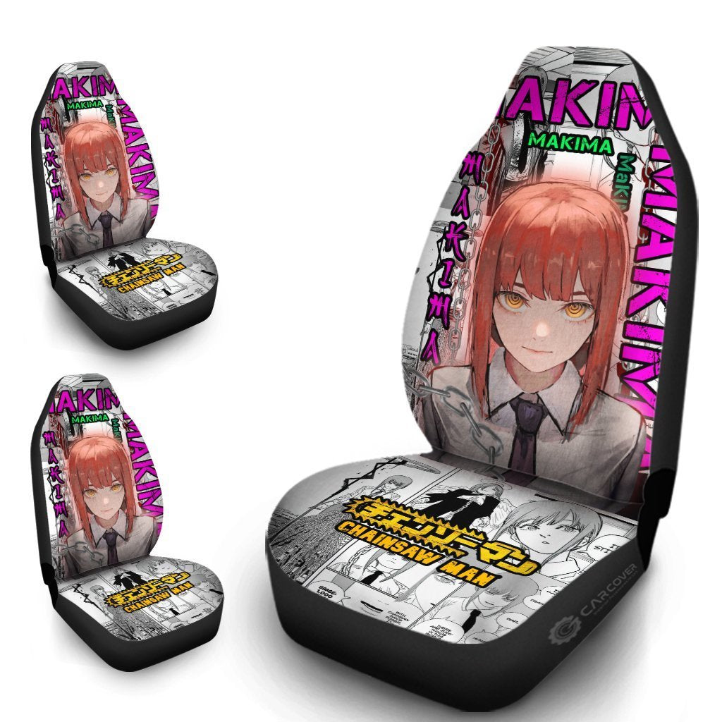 Chainsaw Man Makima Car Seat Covers Custom Anime Car Interior Accessories - Gearcarcover - 4