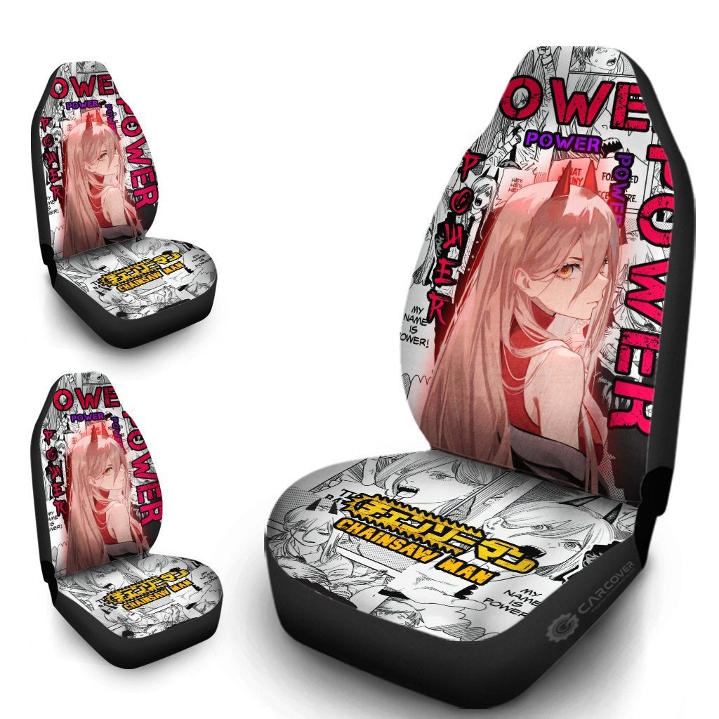 Chainsaw Man Power Car Seat Covers Custom Anime Car Interior Accessories - Gearcarcover - 4