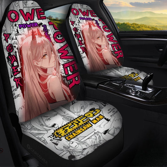 Chainsaw Man Power Car Seat Covers Custom Anime Car Interior Accessories - Gearcarcover - 1