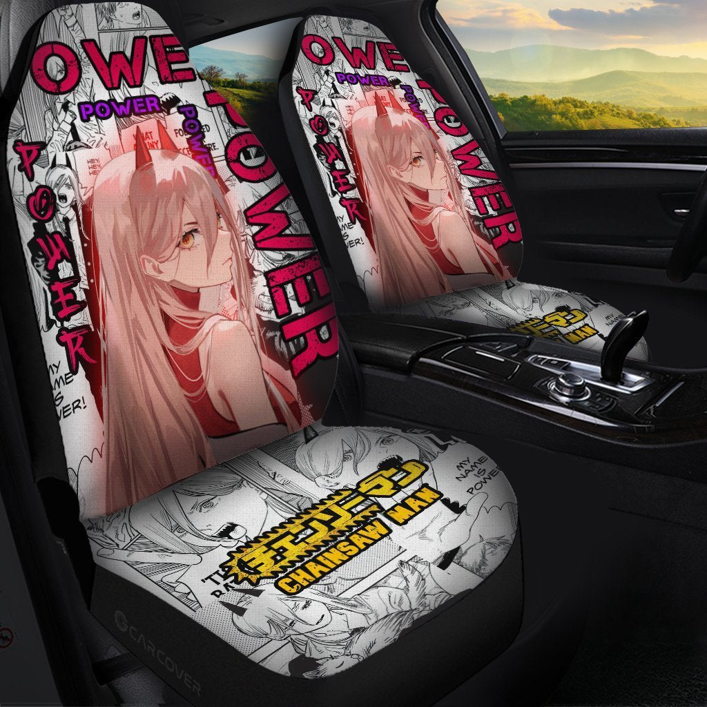 Chainsaw Man Power Car Seat Covers Custom Anime Car Interior Accessories - Gearcarcover - 1
