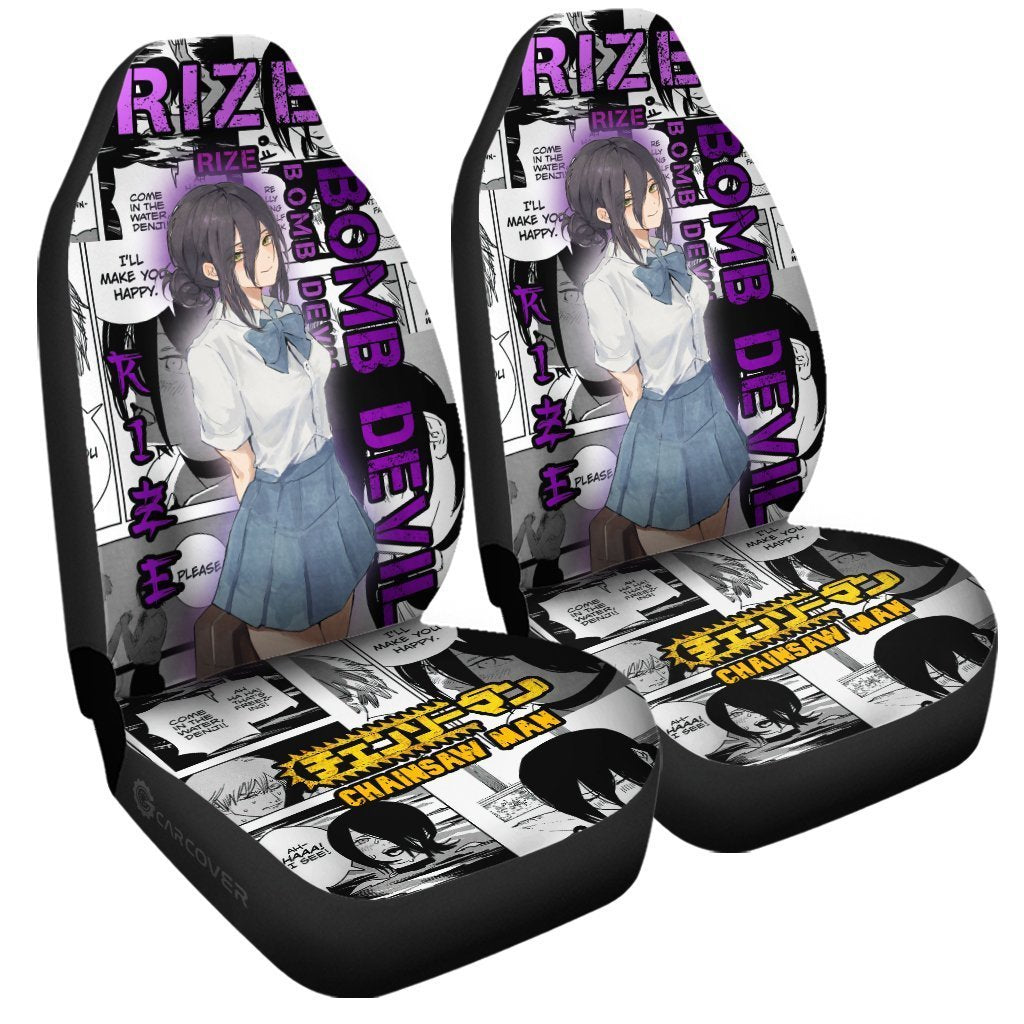 Chainsaw Man Rize Car Seat Covers Custom Anime Car Interior Accessories - Gearcarcover - 3