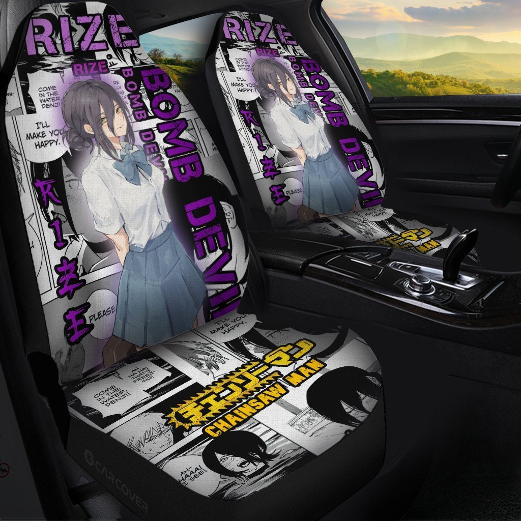 Chainsaw Man Rize Car Seat Covers Custom Anime Car Interior Accessories - Gearcarcover - 1