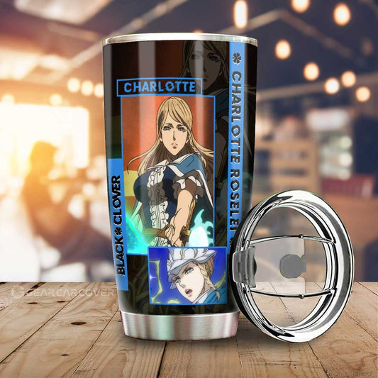 Charlotte Roselei Tumbler Cup Custom Black Clover Anime - Gearcarcover - 1
