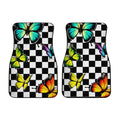 Checkerboard Butterfly Car Floor Mats Custom Colorful Car Accessories - Gearcarcover - 2