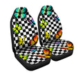 Checkerboard Butterfly Car Seat Covers Custom Colorful Car Accessories - Gearcarcover - 3