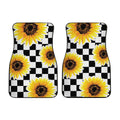 Checkerboard Sunflower Car Floor Mats Custom Car Interior Accessories - Gearcarcover - 2