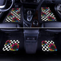 Checkerboard Sunflower Car Floor Mats Custom Leopard Car Interior Accessories - Gearcarcover - 3
