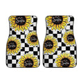 Checkerboard Sunflower Car Floor Mats Custom Sunshine Car Accessories - Gearcarcover - 2
