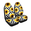 Checkerboard Sunflower Car Seat Covers Custom Car Accessories - Gearcarcover - 3