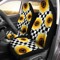 Checkerboard Sunflower Car Seat Covers Custom Car Accessories - Gearcarcover - 1