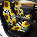 Checkerboard Sunflower Car Seat Covers Custom Car Interior Accessories - Gearcarcover - 2