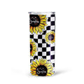 Checkerboard Sunflower Tall Glitter Tumbler Custom You Are My Sunshine - Gearcarcover - 3