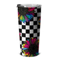 Checkerboard Sunflower Tumbler Stainless Steel Custom Leopard - Gearcarcover - 5