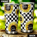 Checkerboard Sunflower Tumbler Stainless Steel Custom You Are My Sunshine - Gearcarcover - 2