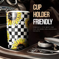 Checkerboard Sunflower Tumbler Stainless Steel Custom You Are My Sunshine - Gearcarcover - 3