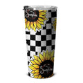 Checkerboard Sunflower Tumbler Stainless Steel Custom You Are My Sunshine - Gearcarcover - 5