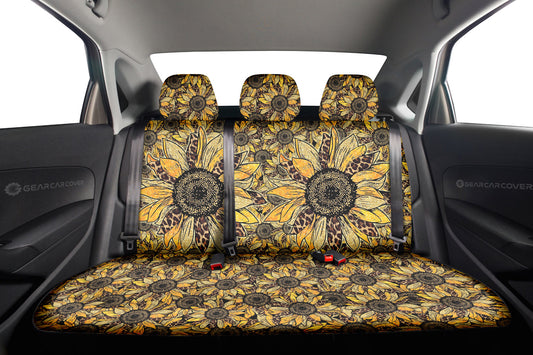Cheetah Leopard Sunflower Car Back Seat Cover Custom Car Decoration - Gearcarcover - 2