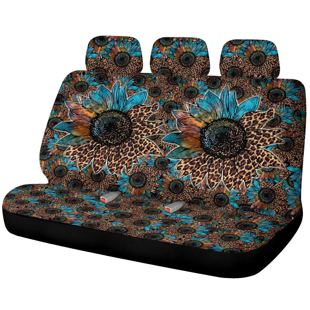 Cheetah Sunflower Car Back Seat Cover Custom Car Accessories - Gearcarcover - 1