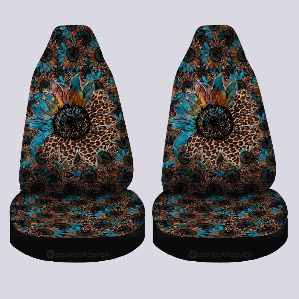 Cheetah Sunflower Car Seat Covers Custom Car Accessories - Gearcarcover - 4