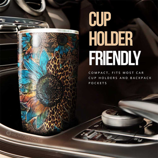 Cheetah Sunflower Tumbler Cup Custom Car Accessories - Gearcarcover - 2