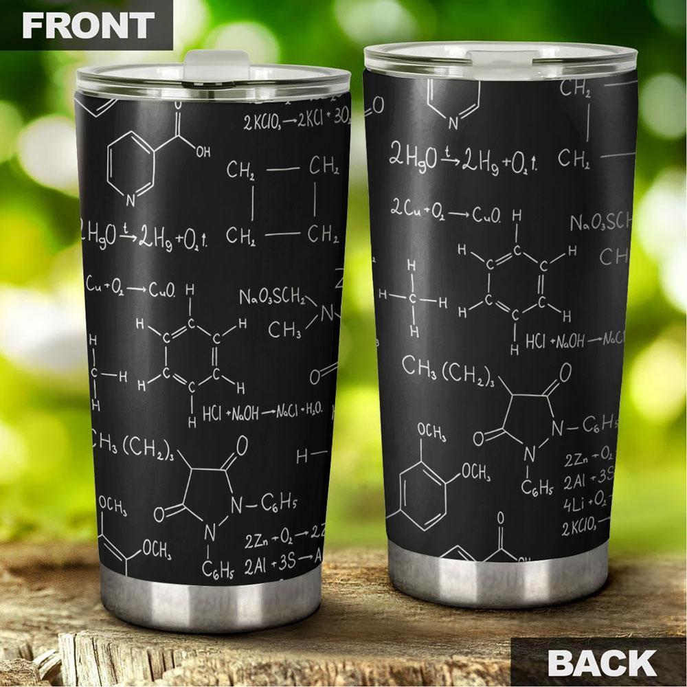 Chemistry Formula and Equation Pattern Tumbler Stainless Steel - Gearcarcover - 3