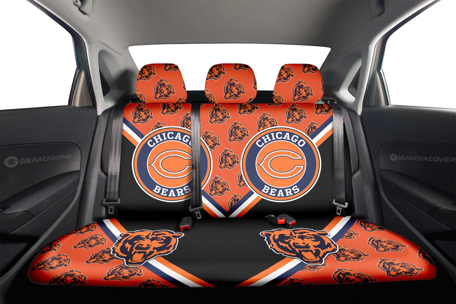 Chicago Bears Car Back Seat Cover Custom Car Decorations For Fans - Gearcarcover - 2