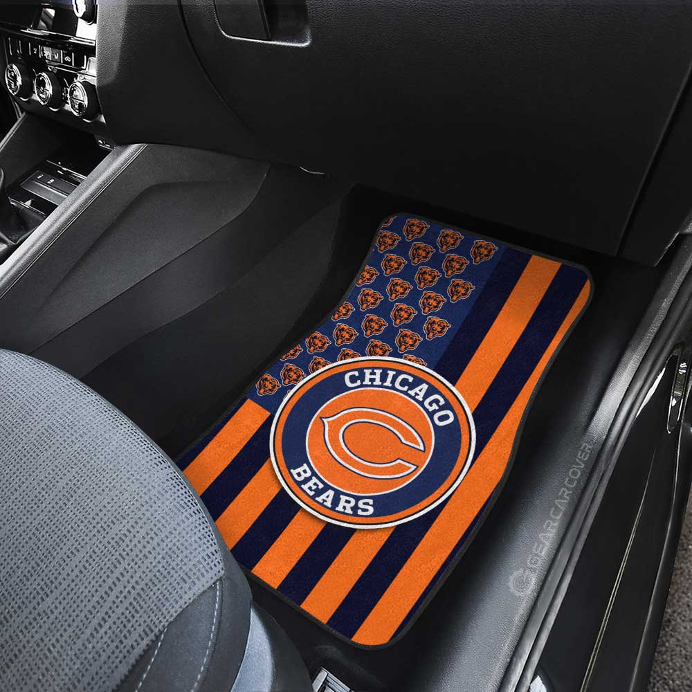 Chicago Bears Car Floor Mats Custom US Flag Style - Gearcarcover - 3