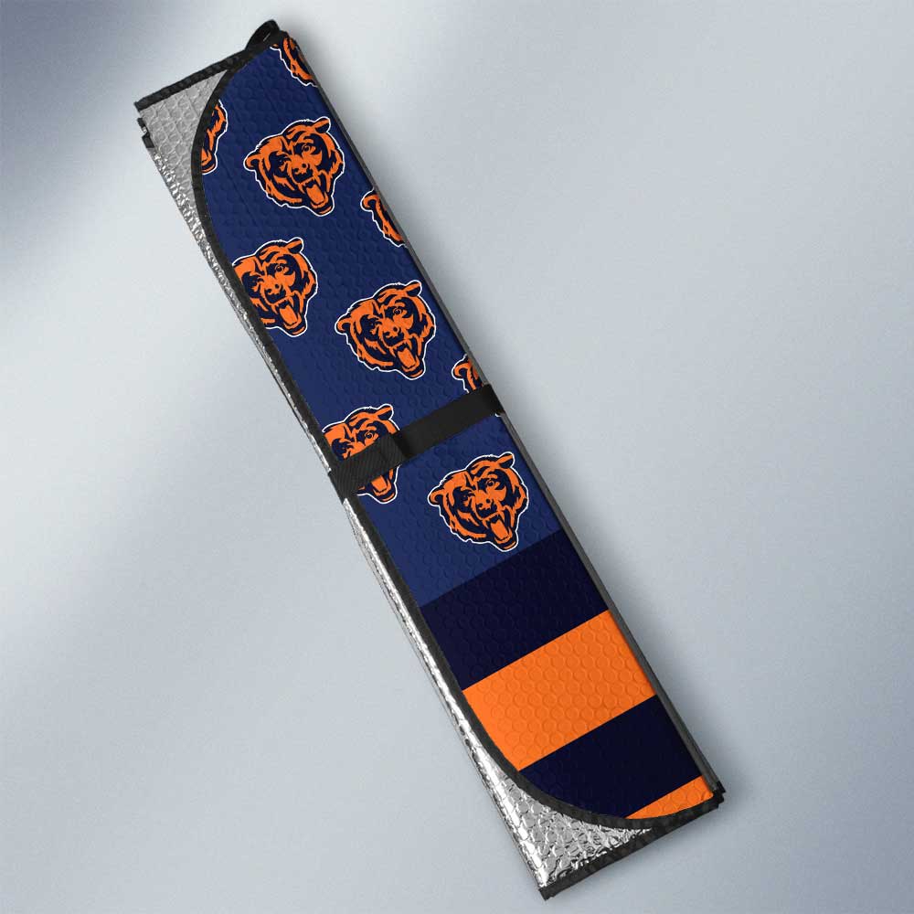 Chicago Bears Car Sunshade Custom US Flag Style - Gearcarcover - 3