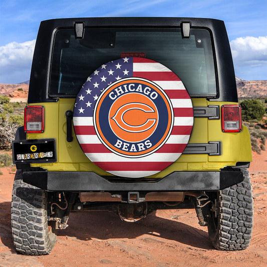 Chicago Bears Spare Tire Covers Custom US Flag Style - Gearcarcover - 2