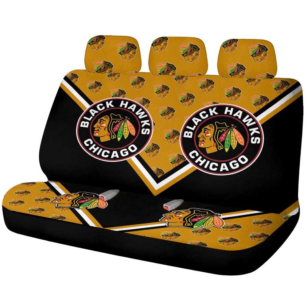 Chicago Blackhawks Car Back Seat Cover Custom Car Accessories For Fans - Gearcarcover - 1