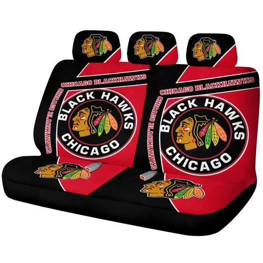 Chicago Blackhawks Car Back Seat Cover Custom Car Accessories For Fans - Gearcarcover - 1