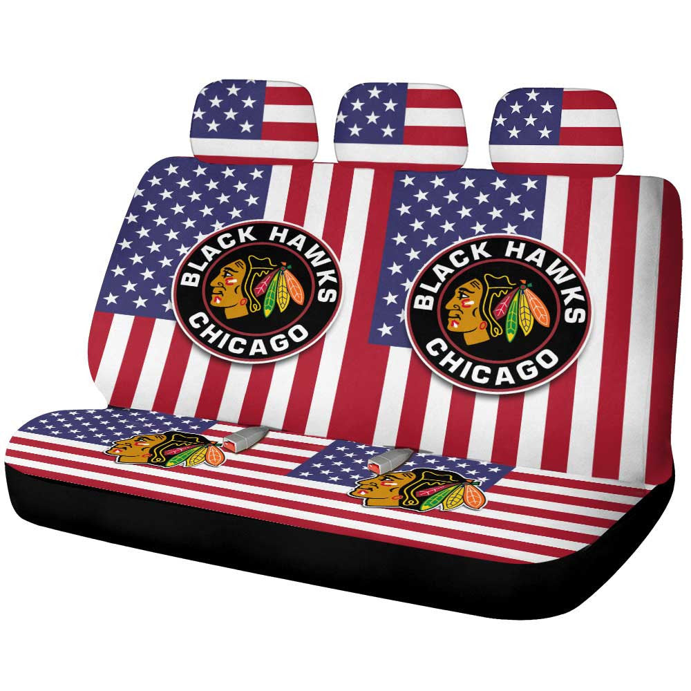 Chicago Blackhawks Car Back Seat Cover Custom Car Accessories - Gearcarcover - 1