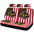 Chicago Blackhawks Car Back Seat Cover Custom US Flag Style - Gearcarcover - 1