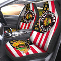 Chicago Blackhawks Car Seat Covers Custom US Flag Style - Gearcarcover - 2