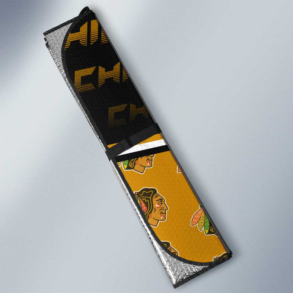 Chicago Blackhawks Car Sunshade Custom Car Decorations For Fans - Gearcarcover - 3