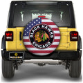 Chicago Blackhawks Spare Tire Covers Custom US Flag Style - Gearcarcover - 1
