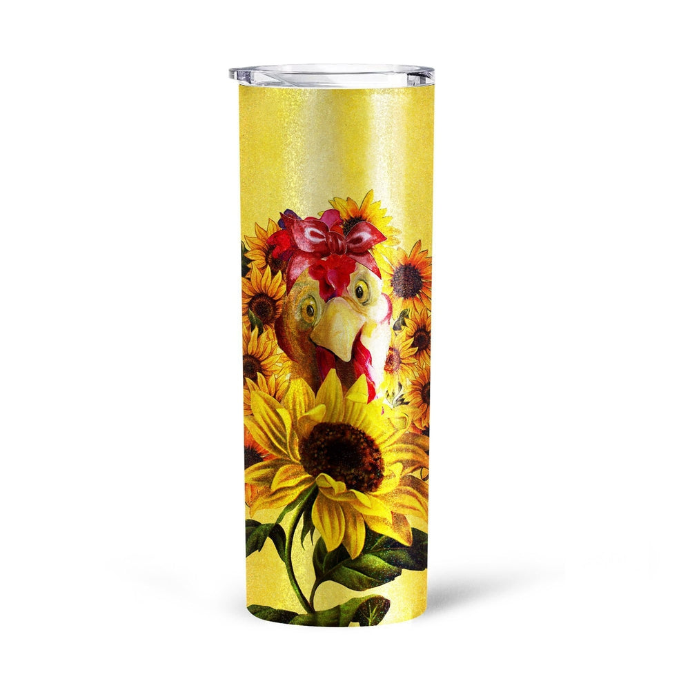 Chicken Sunflower Custom Tall Tumbler Cup Custom Accessories - Gearcarcover - 4