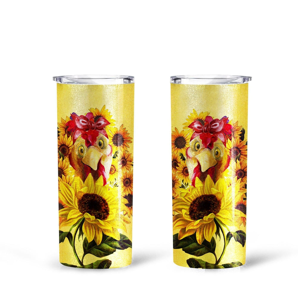 Chicken Sunflower Custom Tall Tumbler Cup Custom Accessories - Gearcarcover - 1