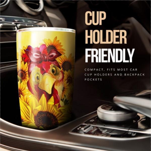 Chicken Sunflower Custom Tumbler Cup - Gearcarcover - 3