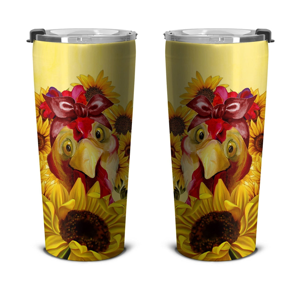 Chicken Sunflower Custom Tumbler Cup - Gearcarcover - 4