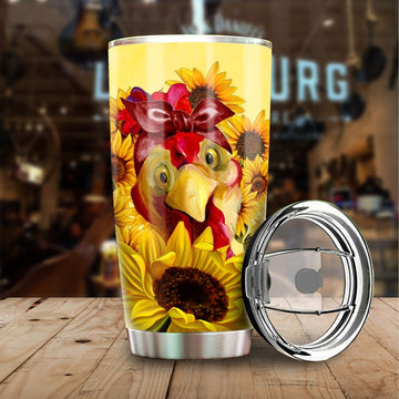 Chicken Sunflower Custom Tumbler Cup - Gearcarcover - 1