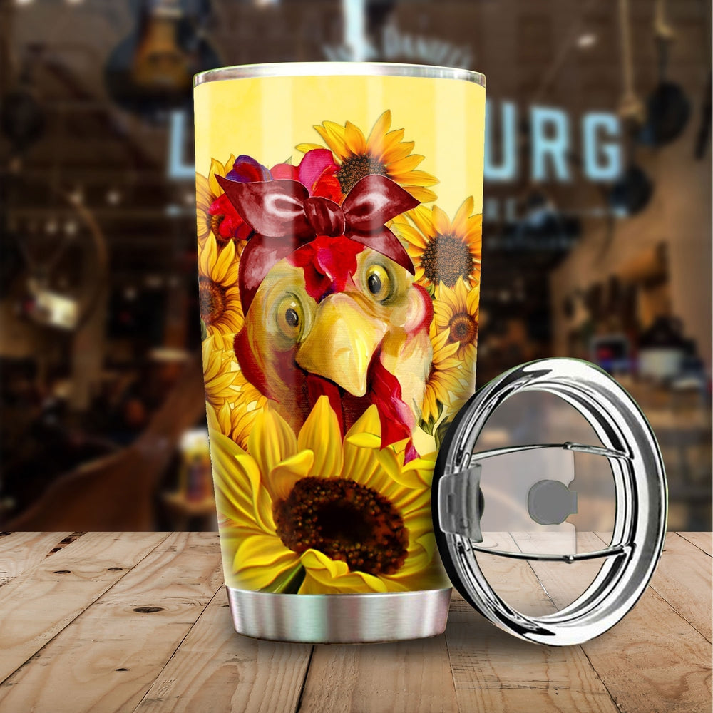 Chicken Sunflower Custom Tumbler Cup - Gearcarcover - 1