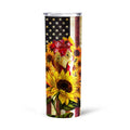 Chicken Sunflower Tall Tumbler Cup Custom American Flag Accessories - Gearcarcover - 4