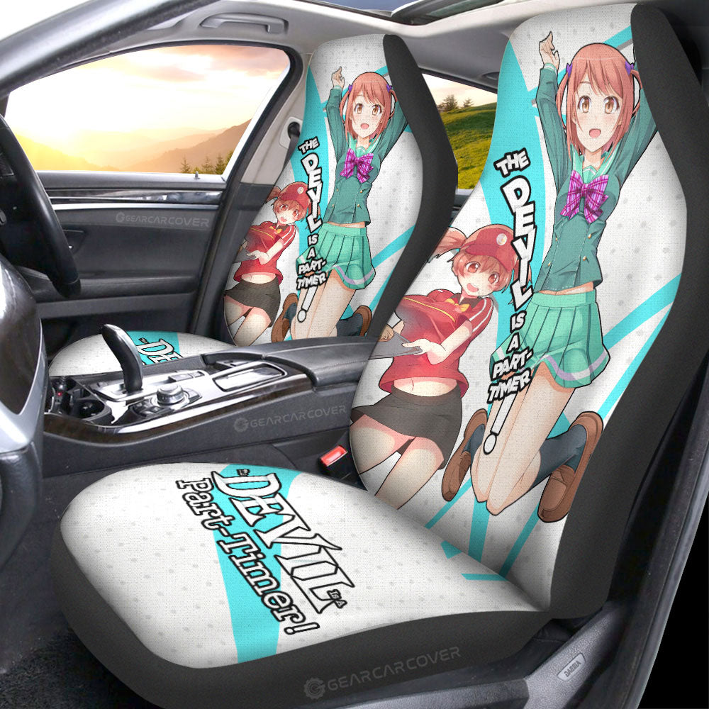 Chiho Sasaki Car Seat Covers Custom The Devil Is a Part Timer Anime Car Accessories - Gearcarcover - 3